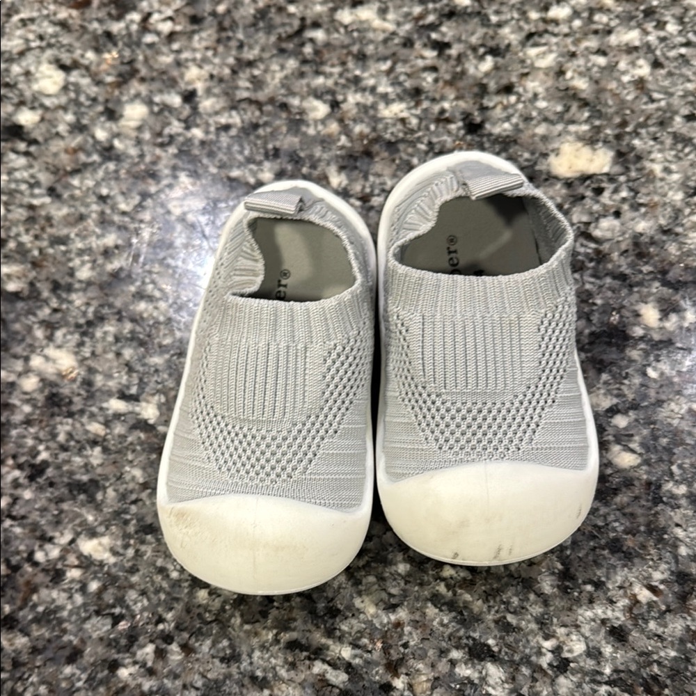Gerber Gray and White Baby Walker Shoes